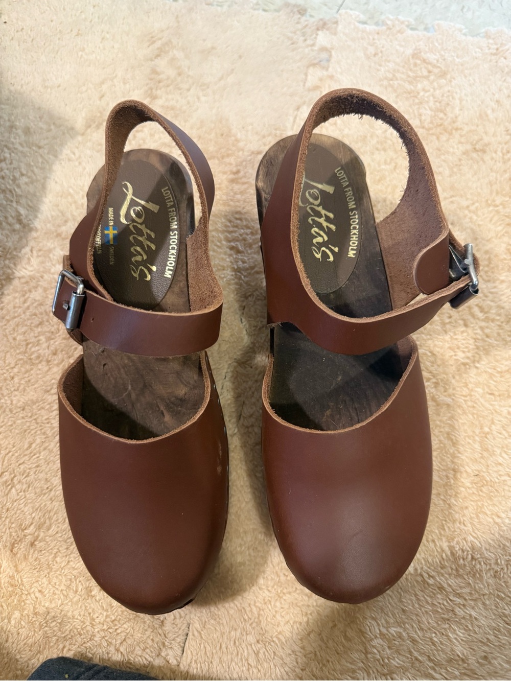 Lotta’s Brown Leather Clogs